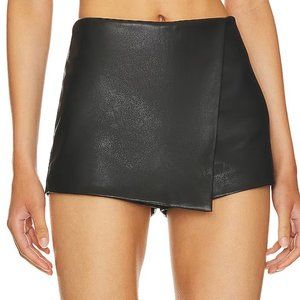 SUPERDOWN / REVOLVE - Sonya Faux Leather Skort | Black